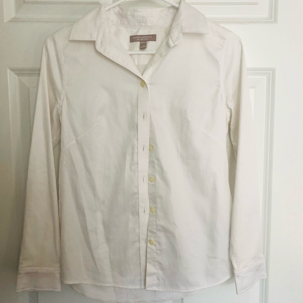 Banana Republic Non Iron White Button Up